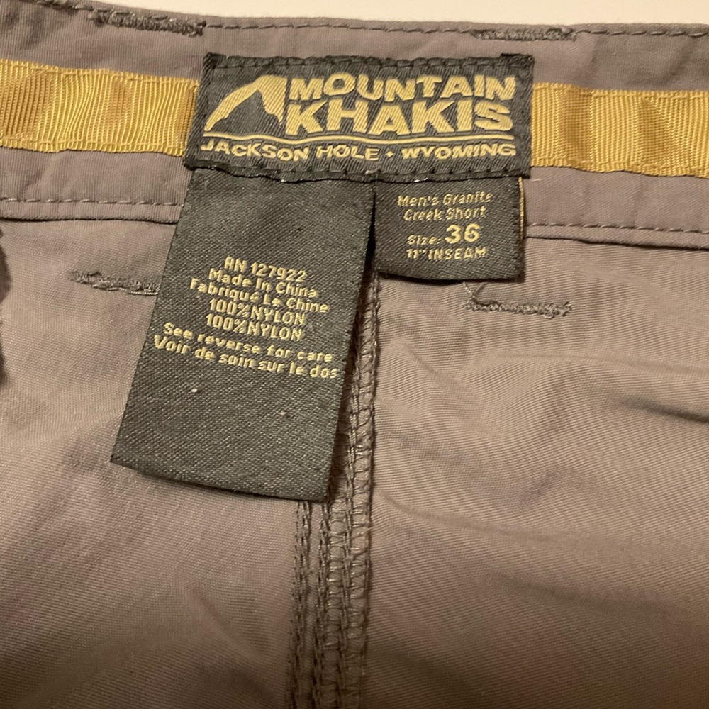 Mountain Khakis Cargo Shorts Slate Grey Side Pockets, Zip & Button, Loops, Sz 36 - Picture 10 of 13